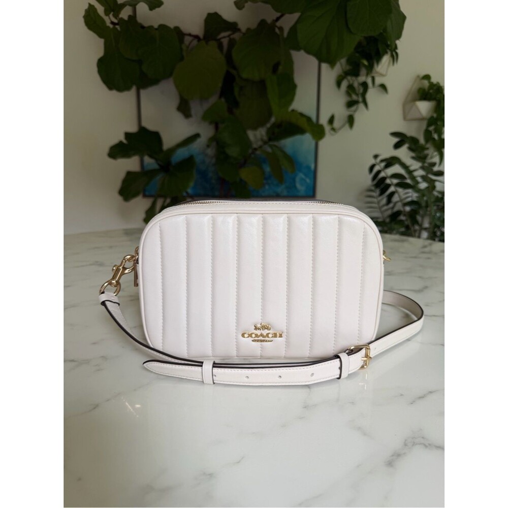 Coach Jes Crossbody With Linear Quilting Gold /Chalk Leather Bag C1569 - Picture 2 of 16